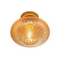 WANDLEUCHTE Ambrine, Bernstein und Gold, 13cm - Goldfarben, Glas (24/24/13cm) - KOSILUM