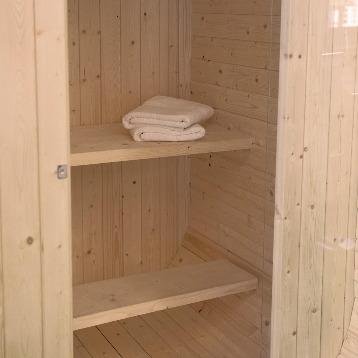 OUTDOOR-SAUNA CUBE S - Naturfarben, Holz - Home Deluxe