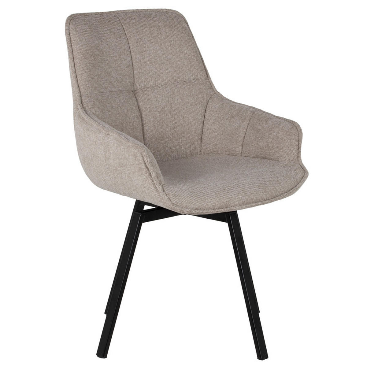 STUHL 2er Set drehbar aus Stoff, beige - Beige, Textil (58/86/61cm) - Giga Meubel