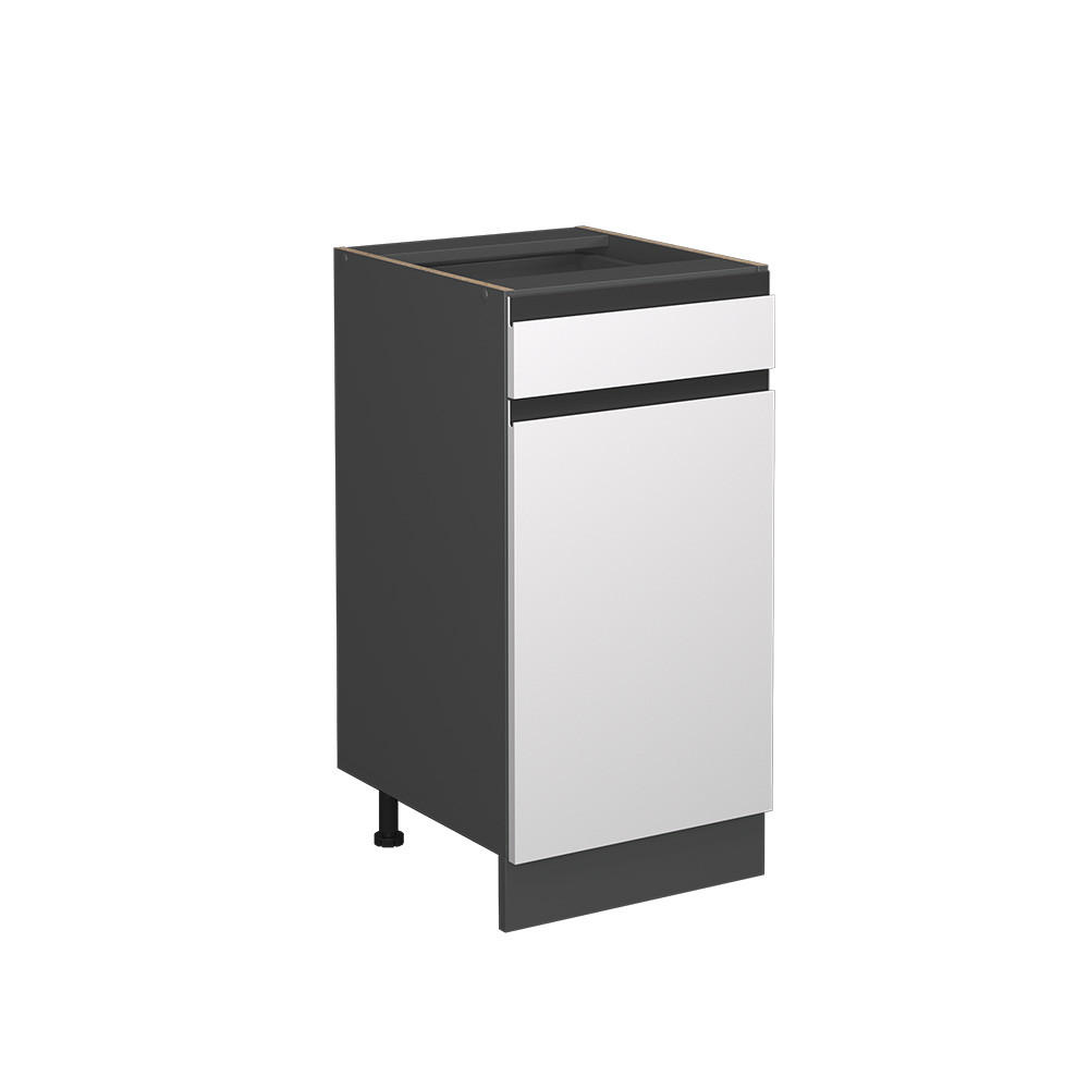 KÜCHENUNTERSCHRANK R-Line Weiß 40 cm J-Shape, ohne AP - Anthrazit/Weiß, Holzwerkstoff (40/81.6/46cm) - Vicco