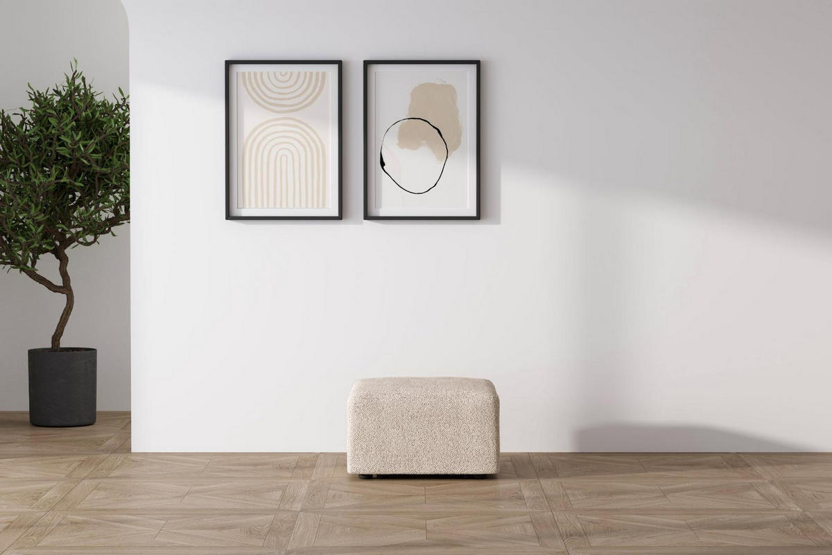 POUF Cubic Stoff Beige - Beige, Textil (71/42/71cm) - ebuy24