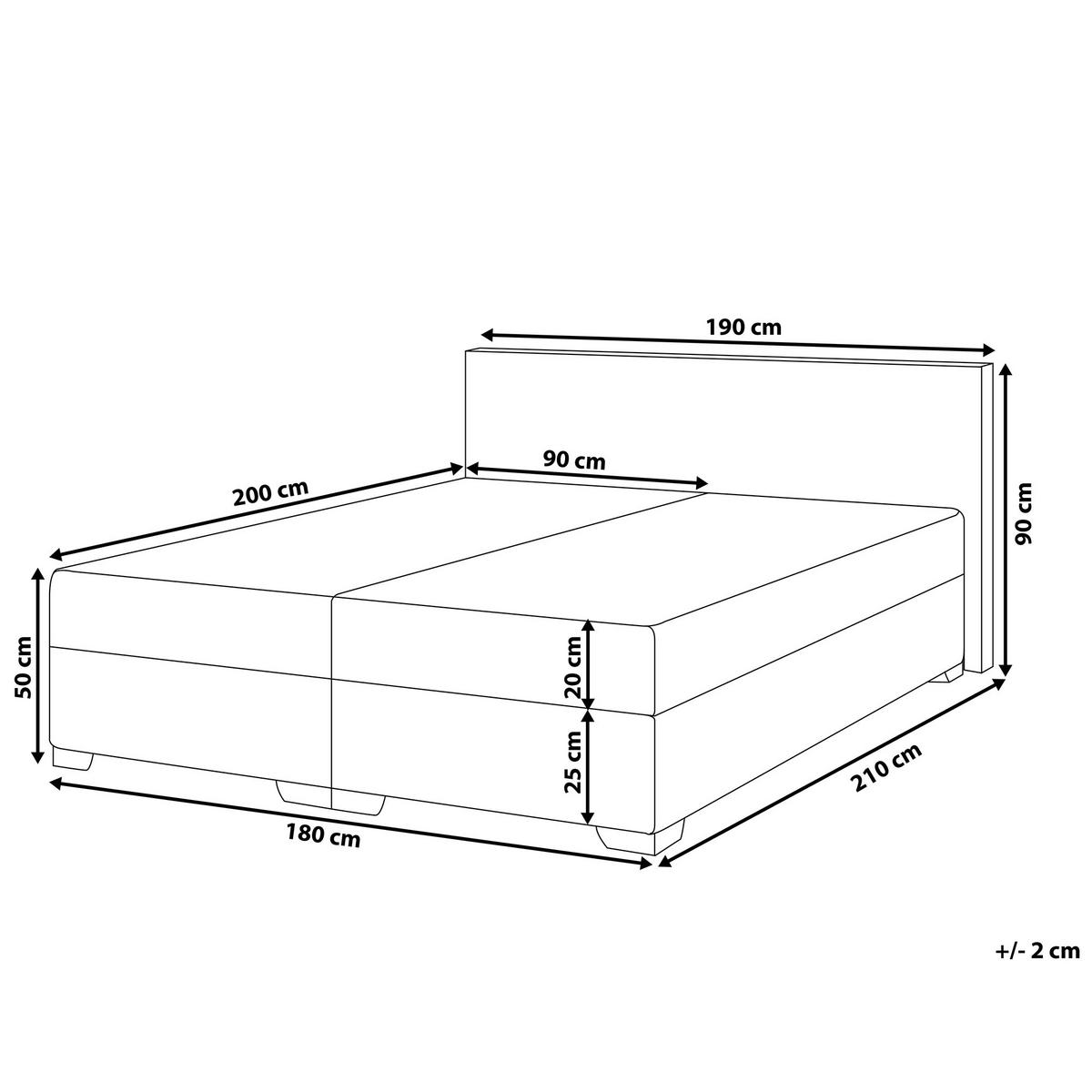 BOXSPRINGBETT 180/200cm Braun President - Braun, Kunststoff/Textil (180/200cm) - Beliani