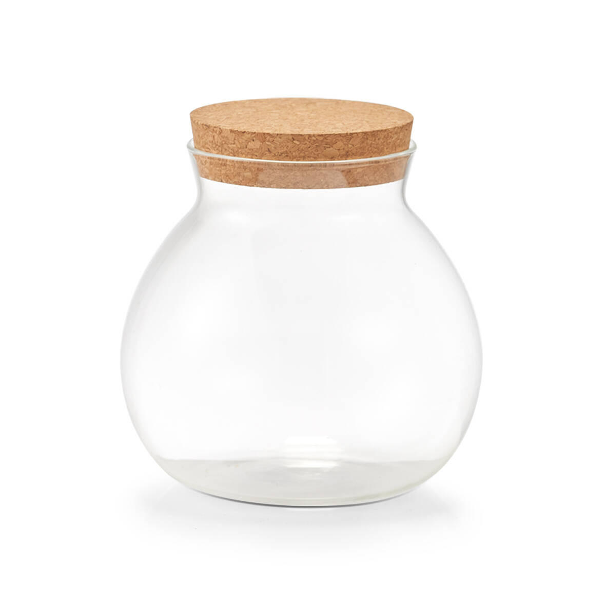 GLASGEFÄSS Korkdeckel 1050 ml - Transparent, Glas (13/13.2/13cm)