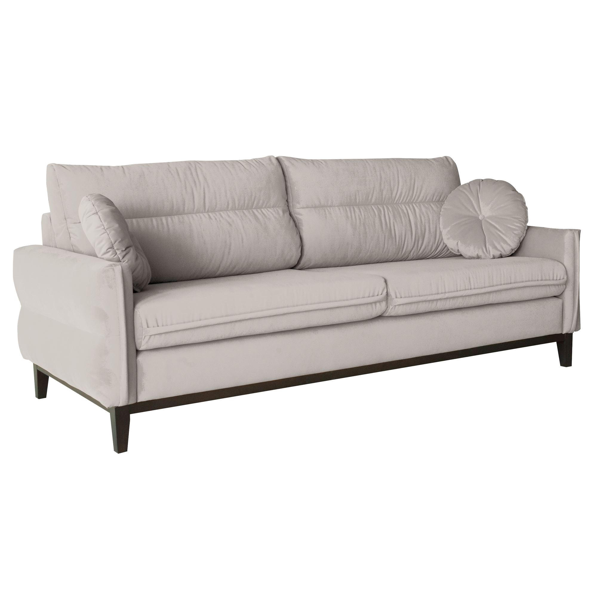 SOFA 2-SITZER Belweder, 220 cm, Beige, Veloursstoff - Wengefarben/Beige, Holz/Textil (218/95/94cm) - Beautysofa
