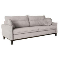 SOFA 2-SITZER Belweder, 220 cm, Beige, Veloursstoff - Wengefarben/Beige, Holz/Textil (218/95/94cm) - Beautysofa