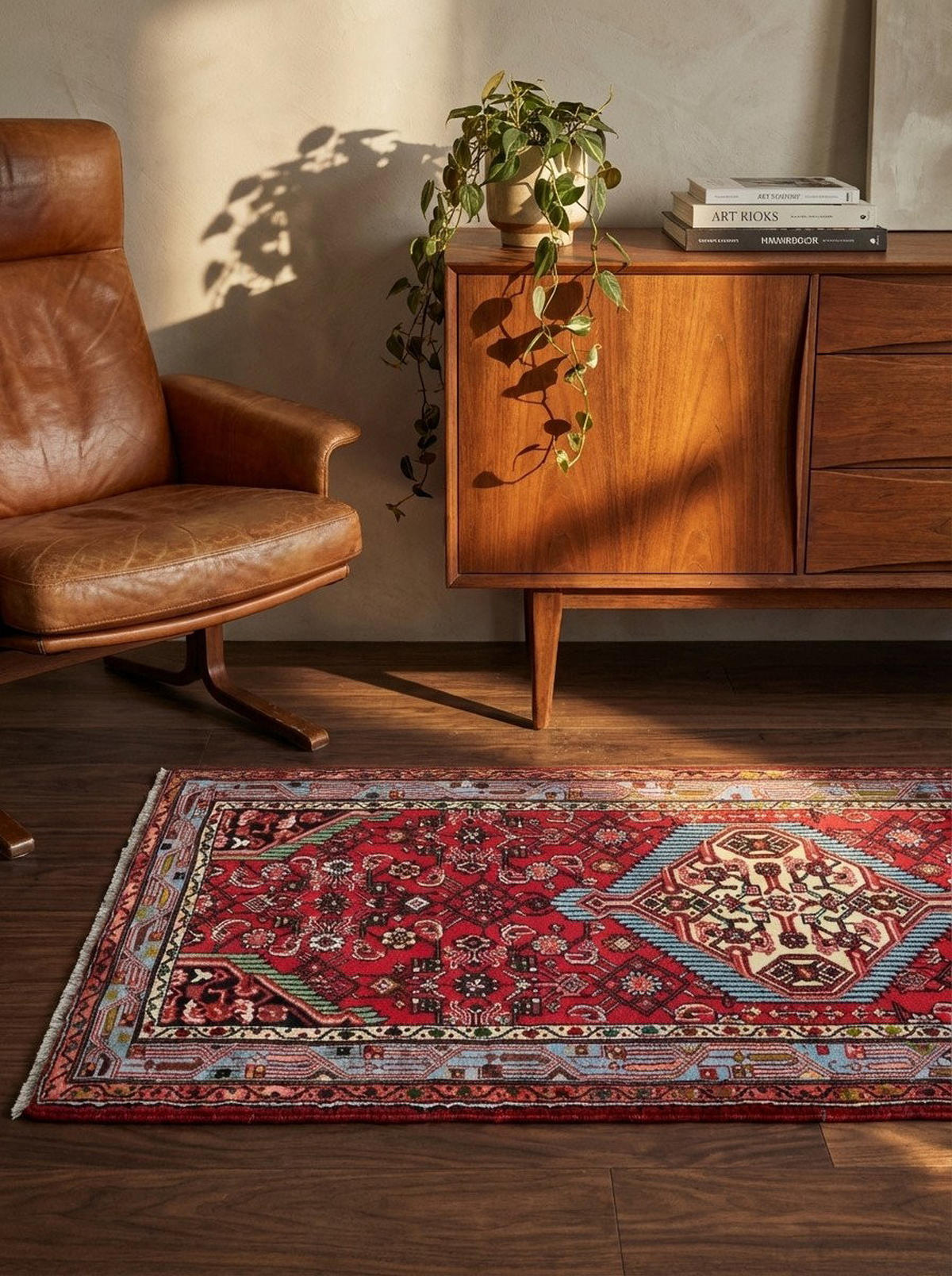 TEPPICH Assadabad Rot 195/83 cm Schurwolle - Rot, Textil (83/195cm) - Looma