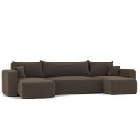 WOHNLANDSCHAFT mit Schlaffunktion und Bettkasten, Braun - Schwarz/Braun, Kunststoff/Textil (318/79/145cm) - Idohome
