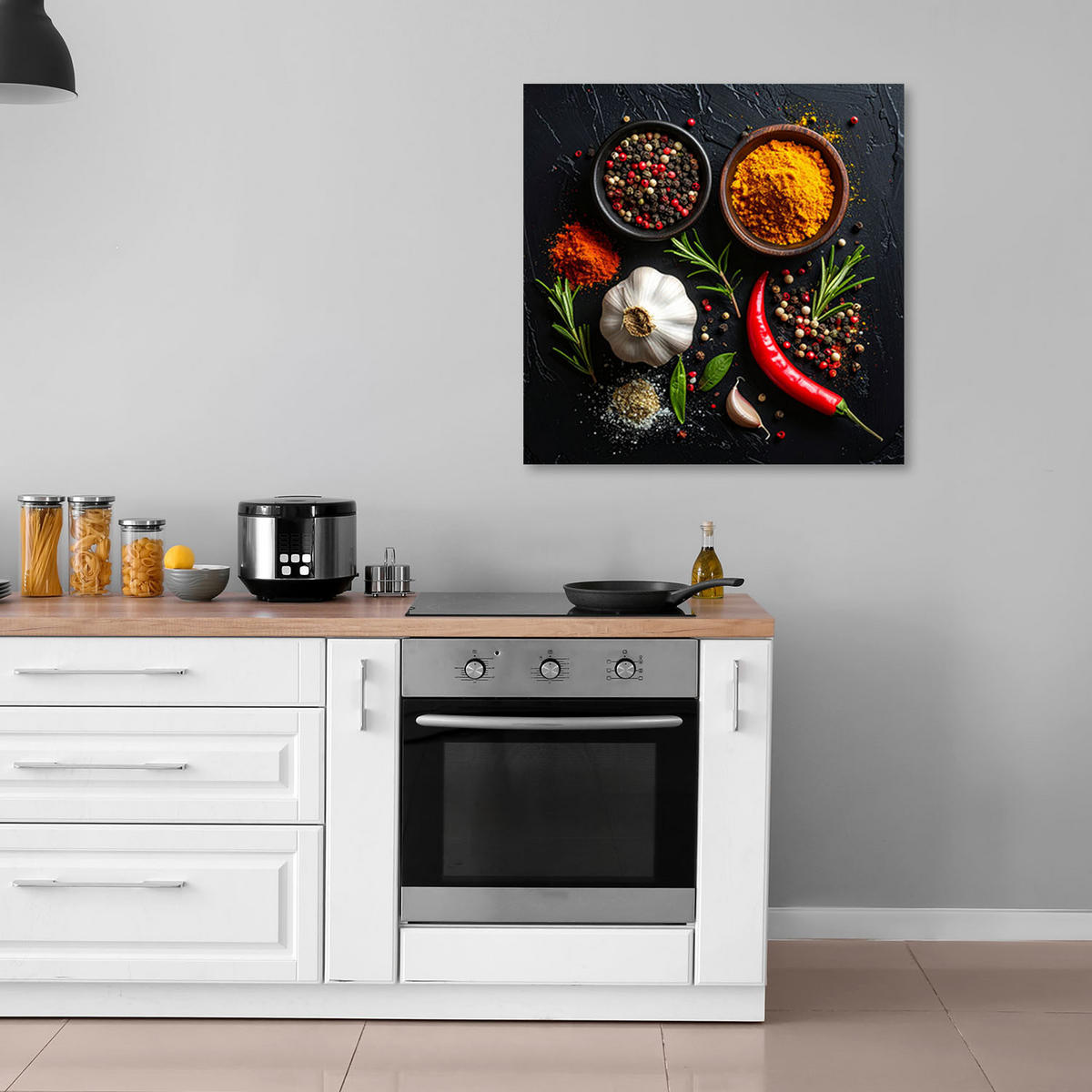 LEINWANDBILD Essen & Trinken 50x50cm - Multicolor, Textil (50/50cm) - Feeby