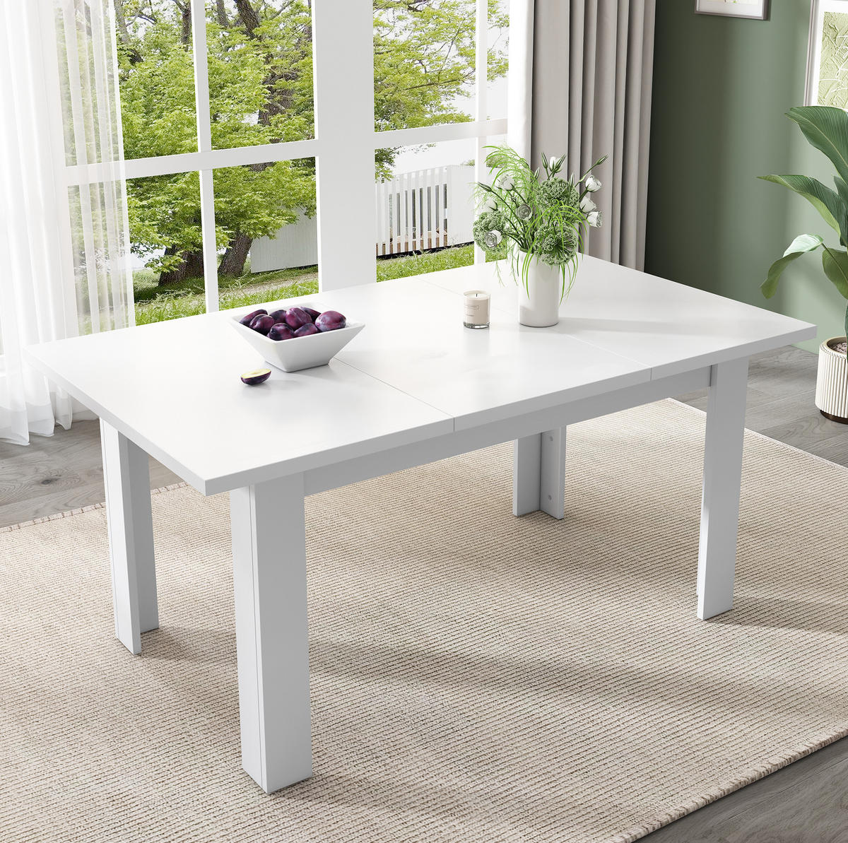 ESSTISCH 120/70 cm mit klappbarer Platte und verstecktem Stauraum aus MDF, Weiß - Weiß, Holzwerkstoff (120/70/75cm) - Redom