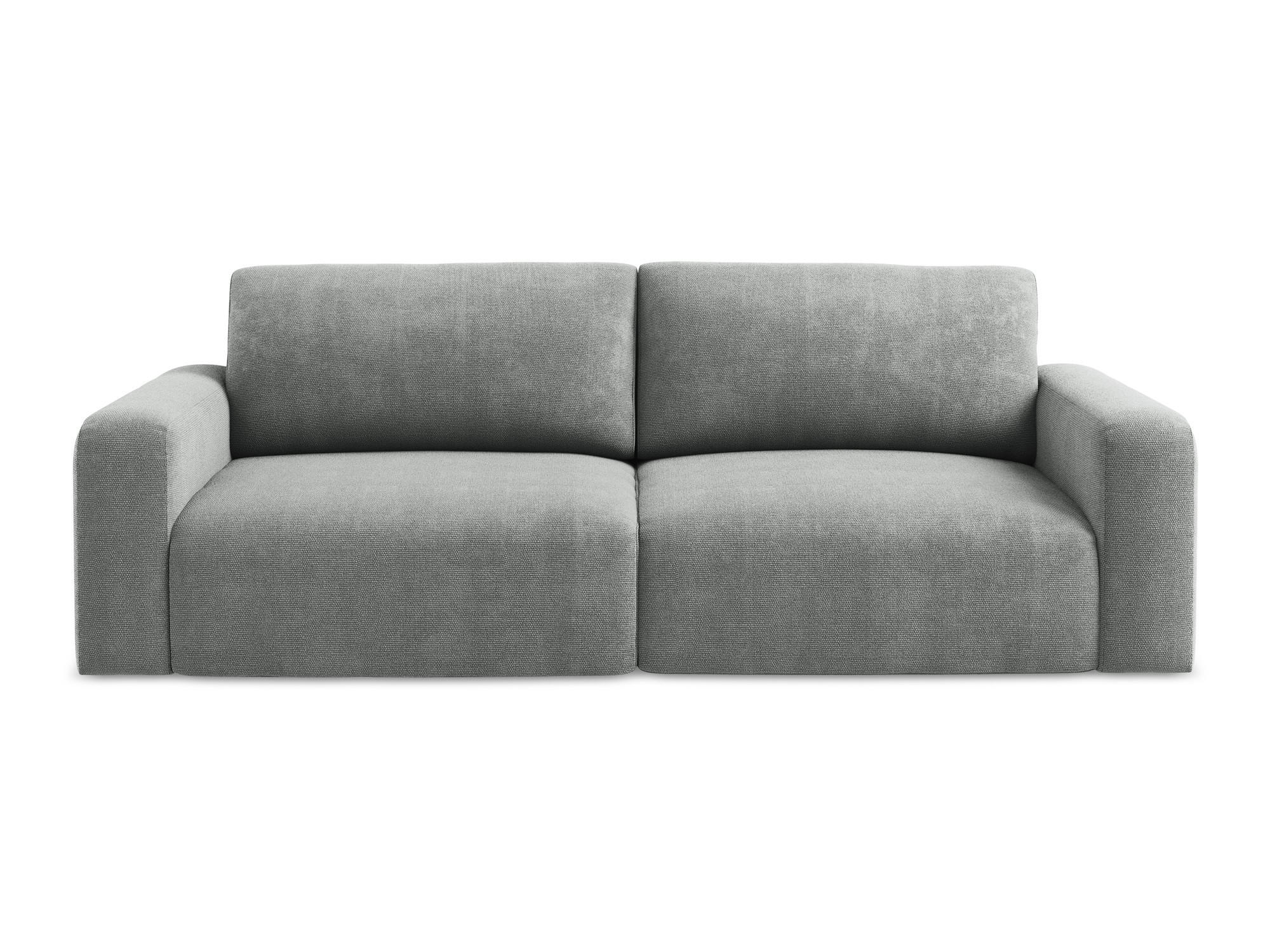 3-SITZER SOFA mit Schlaffunktion Chenille Stoff Grau - Blau/Schwarz, Kunststoff/Textil (244/79/102cm) - Makamii
