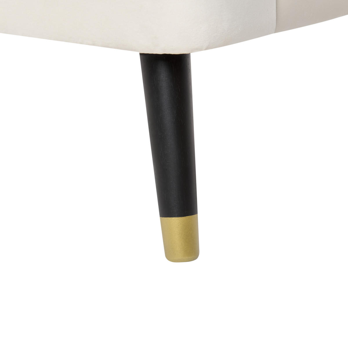 3-SITZER-SOFA Samtstoff cremeweiß Alsvag - Goldfarben/Schwarz, Textil (191/73/73cm) - Beliani