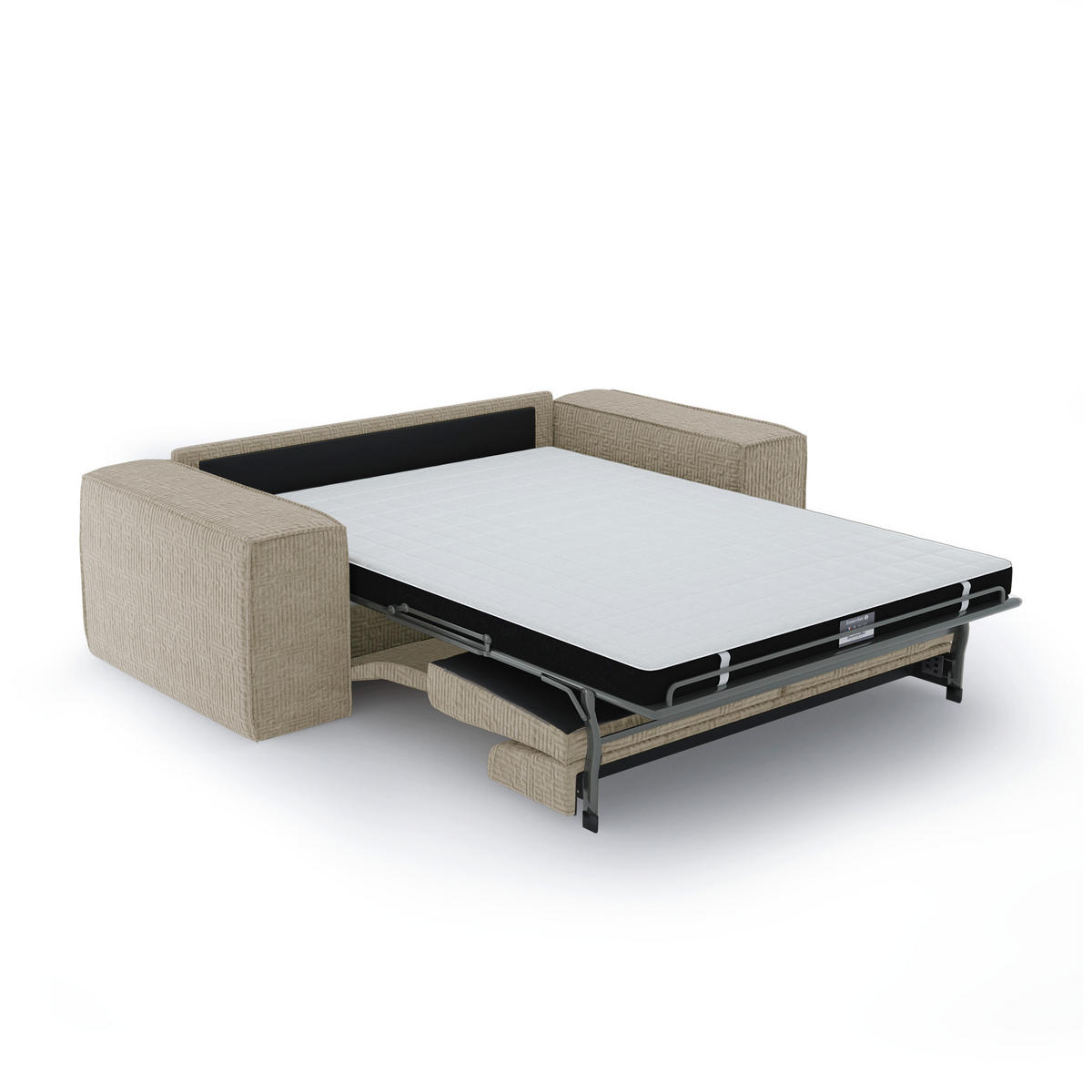 SCHLAFSOFA EXPRESS Dunlopillo Gemusterter Samt beige 160 cm - Beige, Textil (234/90/100cm) - Sia Home