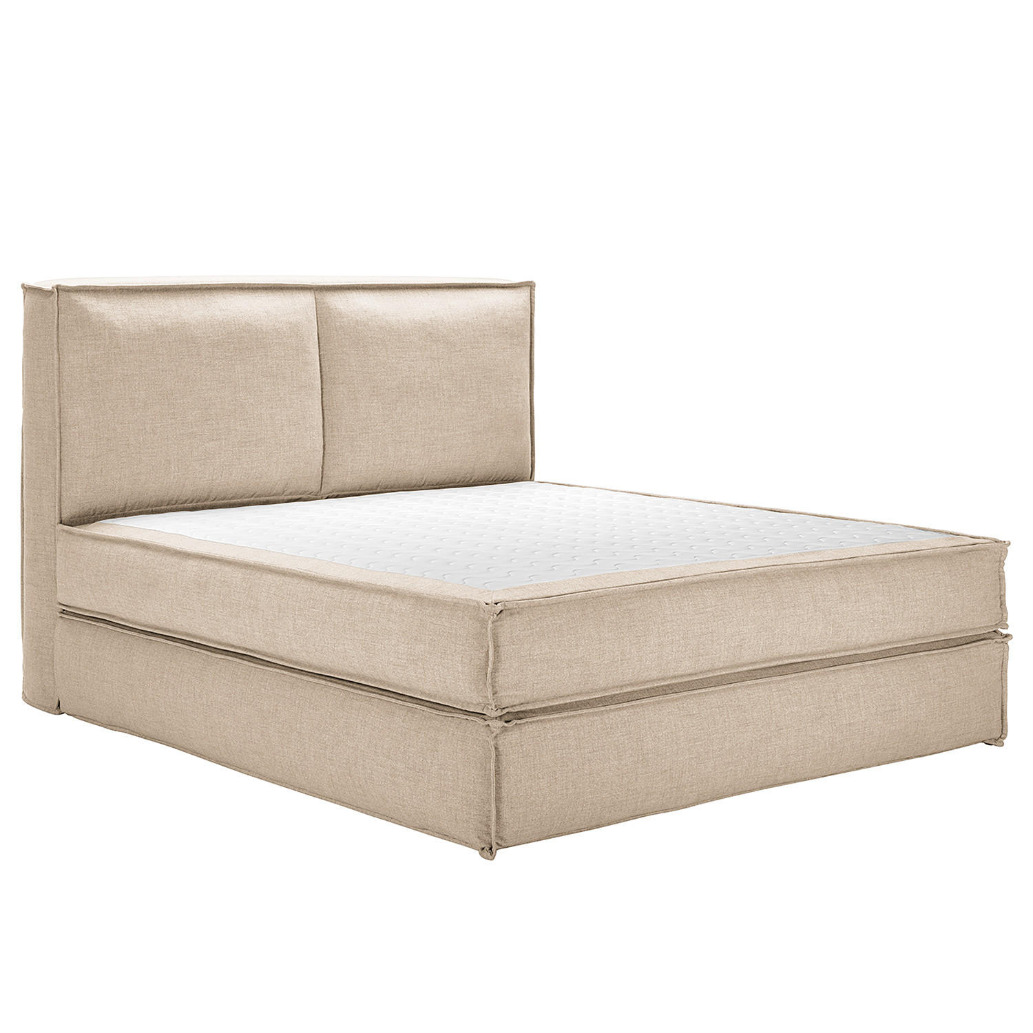 BOXSPRINGBETT mit Kopfteil - Premium - Beige, Textil (180/200cm) - home24