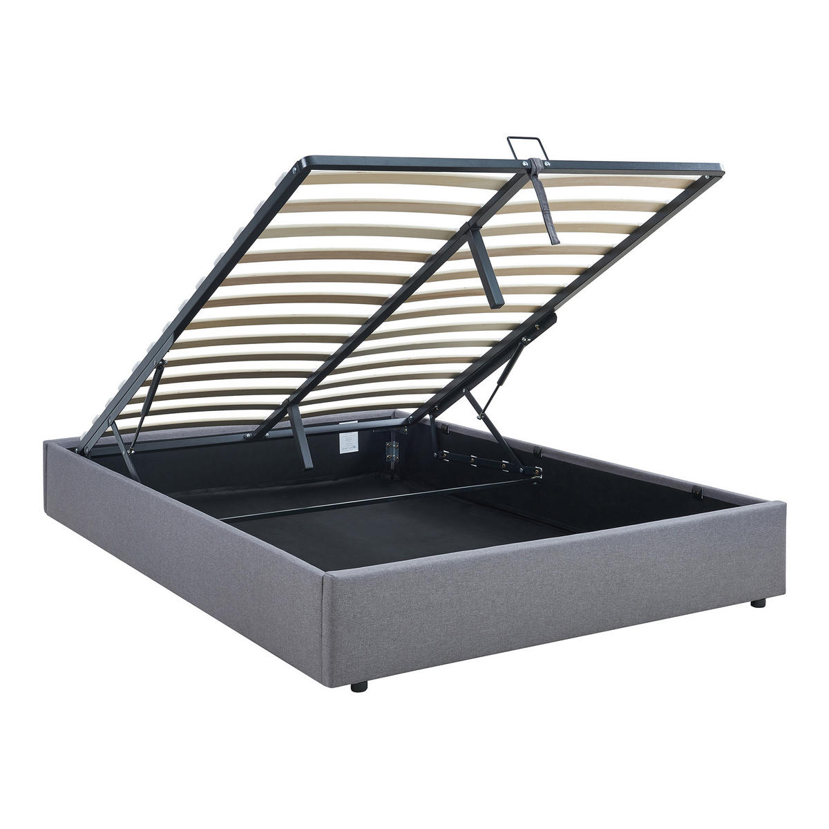 ČALOUNĚNÁ POSTEL Nola - šedá, kompozitní dřevo/textil (140/200cm) - [en.casa]