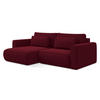 ECKSOFA mit Schlaffunktion Samt Stoff Rot - Bordeaux/Rot, Kunststoff/Textil (149/240cm) - Makamii