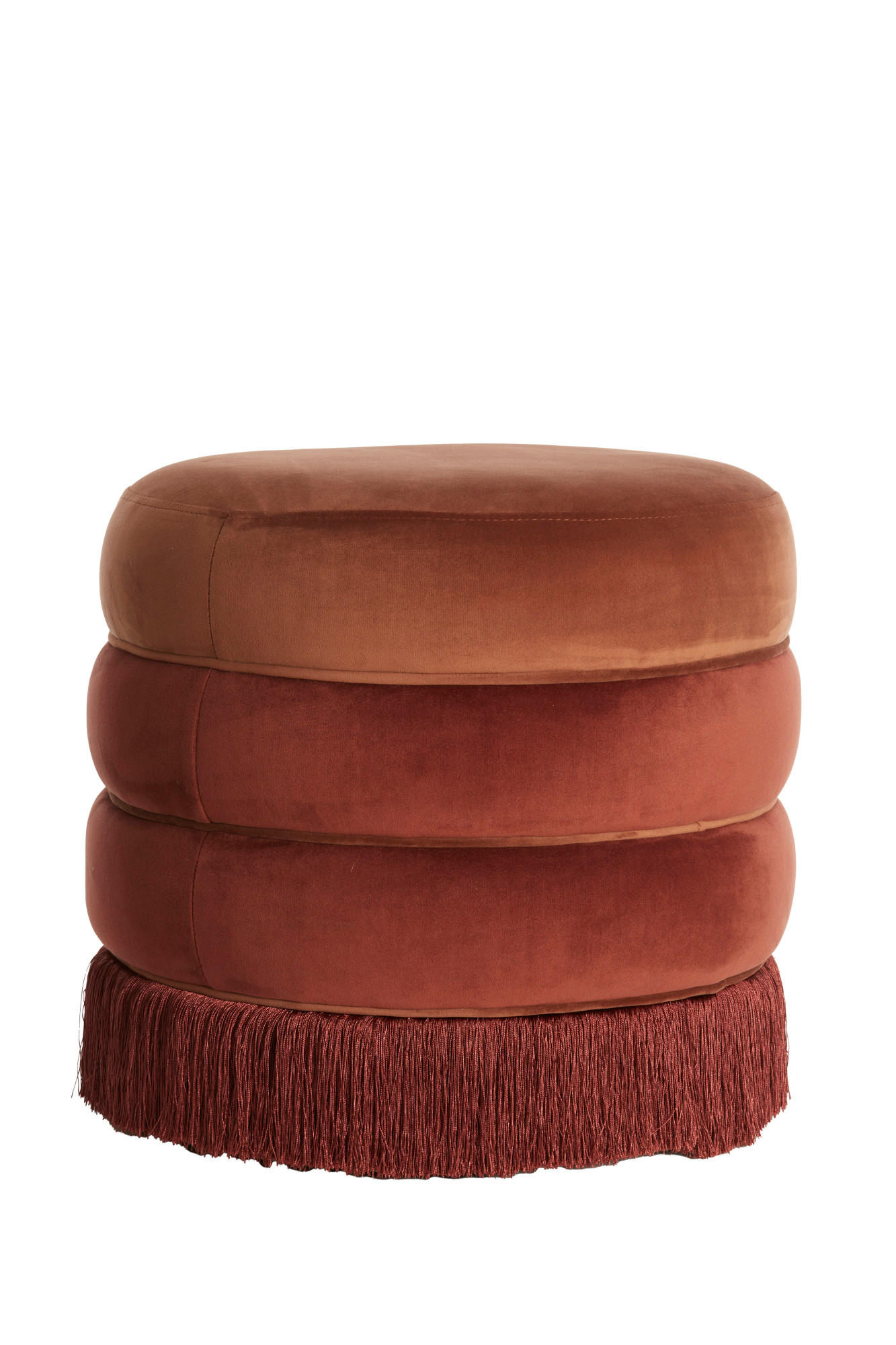 SITZPOUF Tacitu Rot Ø50/45 cm - Rot, Textil (50/45/50cm) - Light & Living