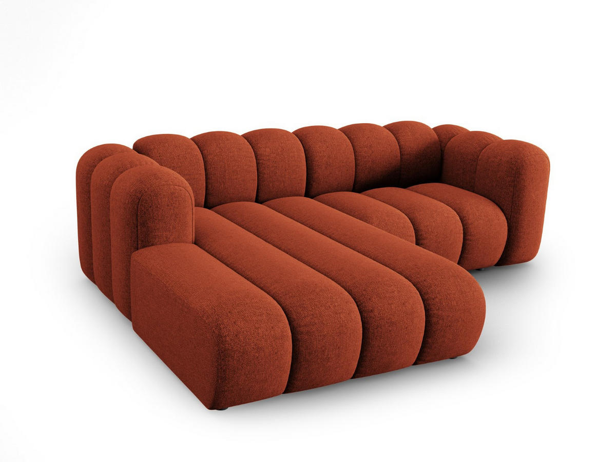 ECKSOFA modular links Lupine aus Chenille-Stoff terrakotta 3 Sitzplätze - Terra cotta, Textil (177/230cm) - Micadoni