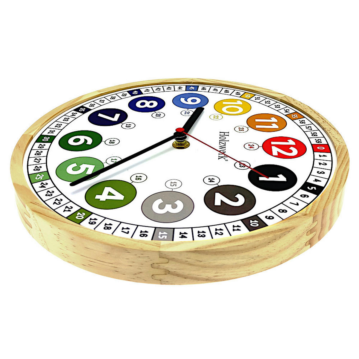 WANDUHR Kinderzimmer MIO & MIA Holz Wand Uhr, beige, weiß - Beige/Multicolor, Holz/Metall (25/25/2.4cm) - Holzwerk