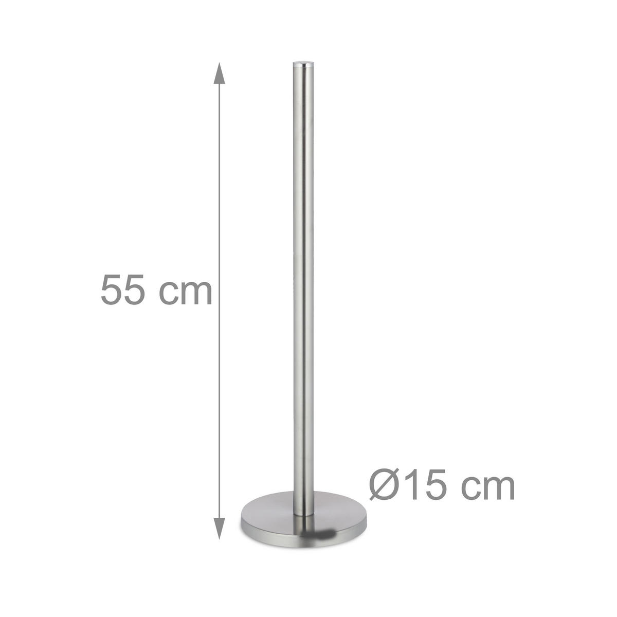 TOILETTENPAPIER Aufbewahrung - Silberfarben, Metall (15/55/15cm) - Relaxdays