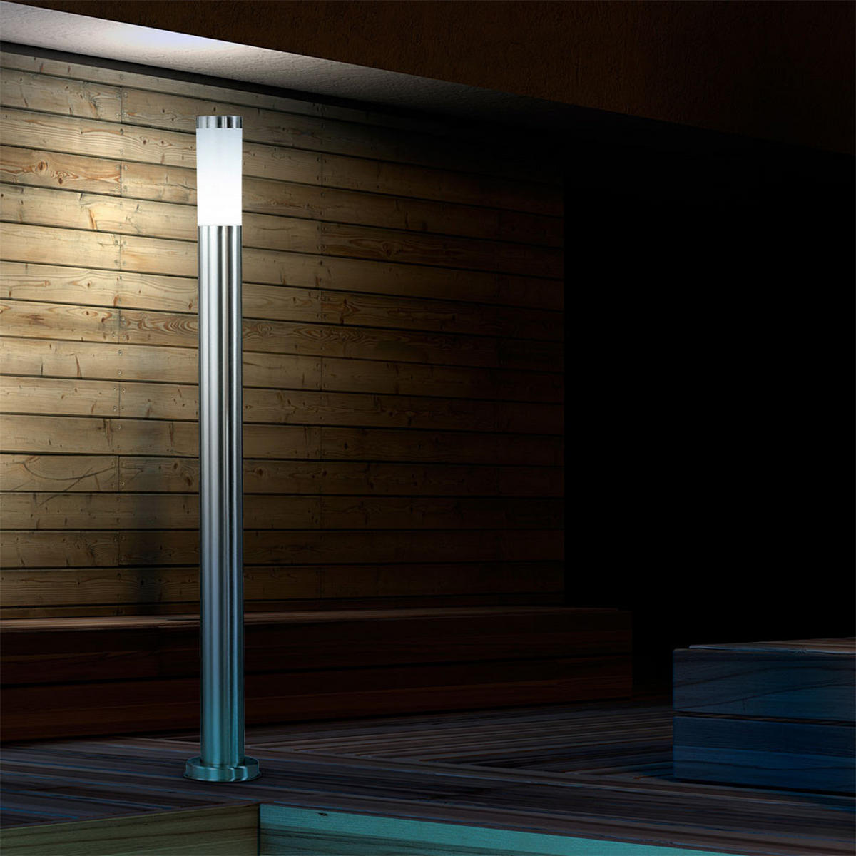 LED WEGELEUCHTE Edelstahl Silber - Silberfarben, Kunststoff/Metall (13/110/13cm)