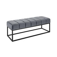 SITZBANK PETIT BEAUTÉ Samt Silbergrau 110 cm - Schwarz/Grau, Textil/Metall (108/40/40cm) - riess-ambiente