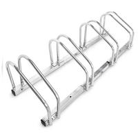 FAHRRADSTÄNDER Silber 4 Fahrräder Stahl verchromt - Silberfarben, Metall (100/26/32cm) - Relaxdays