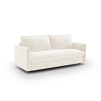 SCHLAFSOFA Express AVA Geprägter Samt Creme 178cm - Creme, Textil (178/78/100cm) - Premium Interiors
