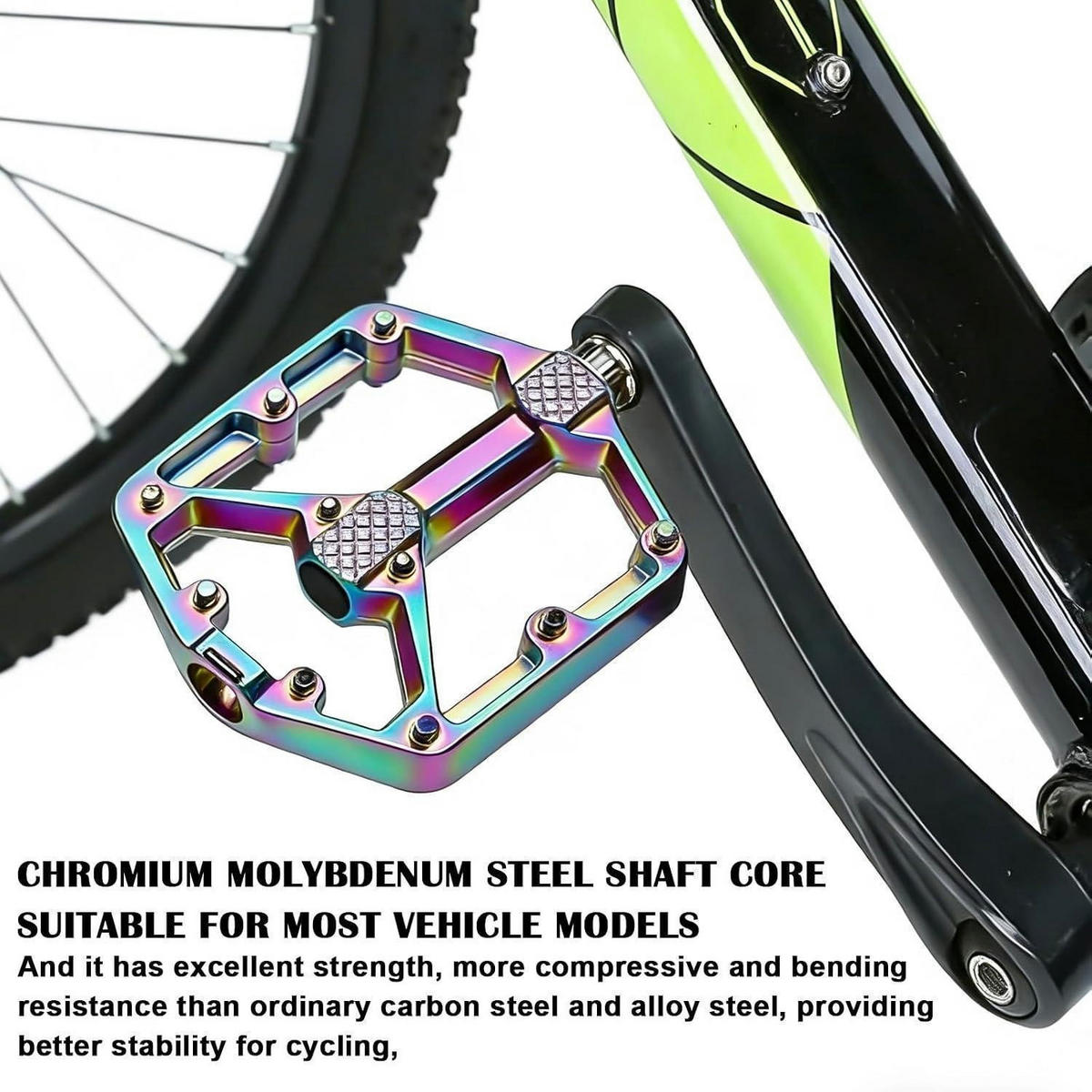FAHRRADPEDALE Aluminium MTB Bunt rutschfest 9/16 Zoll - Multicolor, Metall (10/1.5/12.5cm)