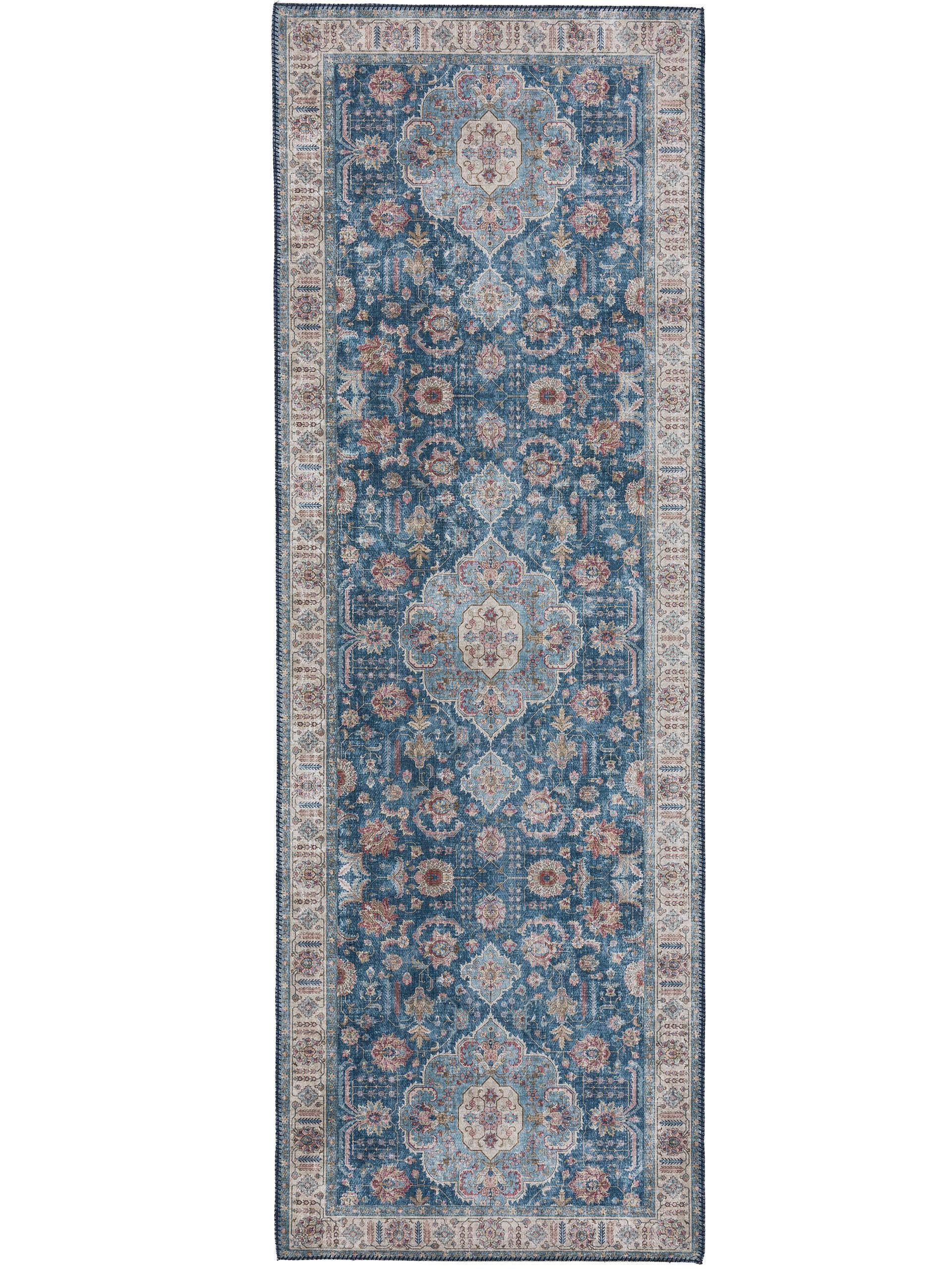 LÄUFER Laury Blau 80x240 cm - Blau, Textil (80/240cm) - benuta Pop