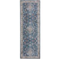 LÄUFER Laury Blau 80x240 cm - Blau, Textil (80/240cm) - benuta Pop