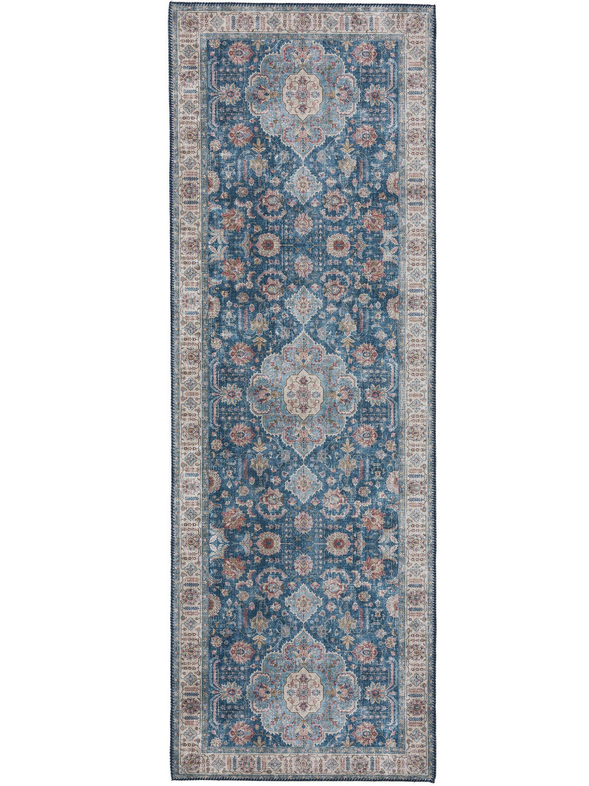 LÄUFER Laury Blau 80x240 cm - Blau, Textil (80/240cm) - benuta Pop