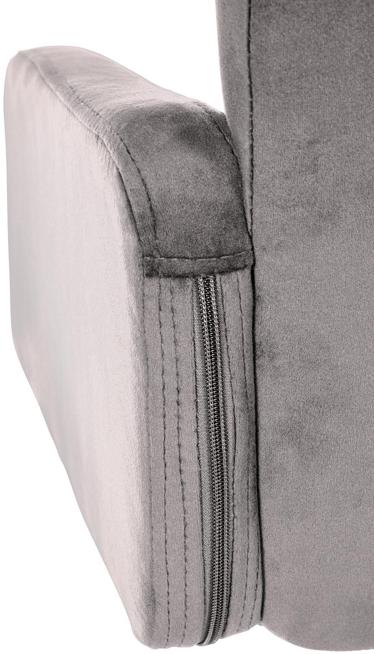 BARHOCKER Samt grau - Weiß/Grau, Textil/Metall (60/93/56cm) - CLP