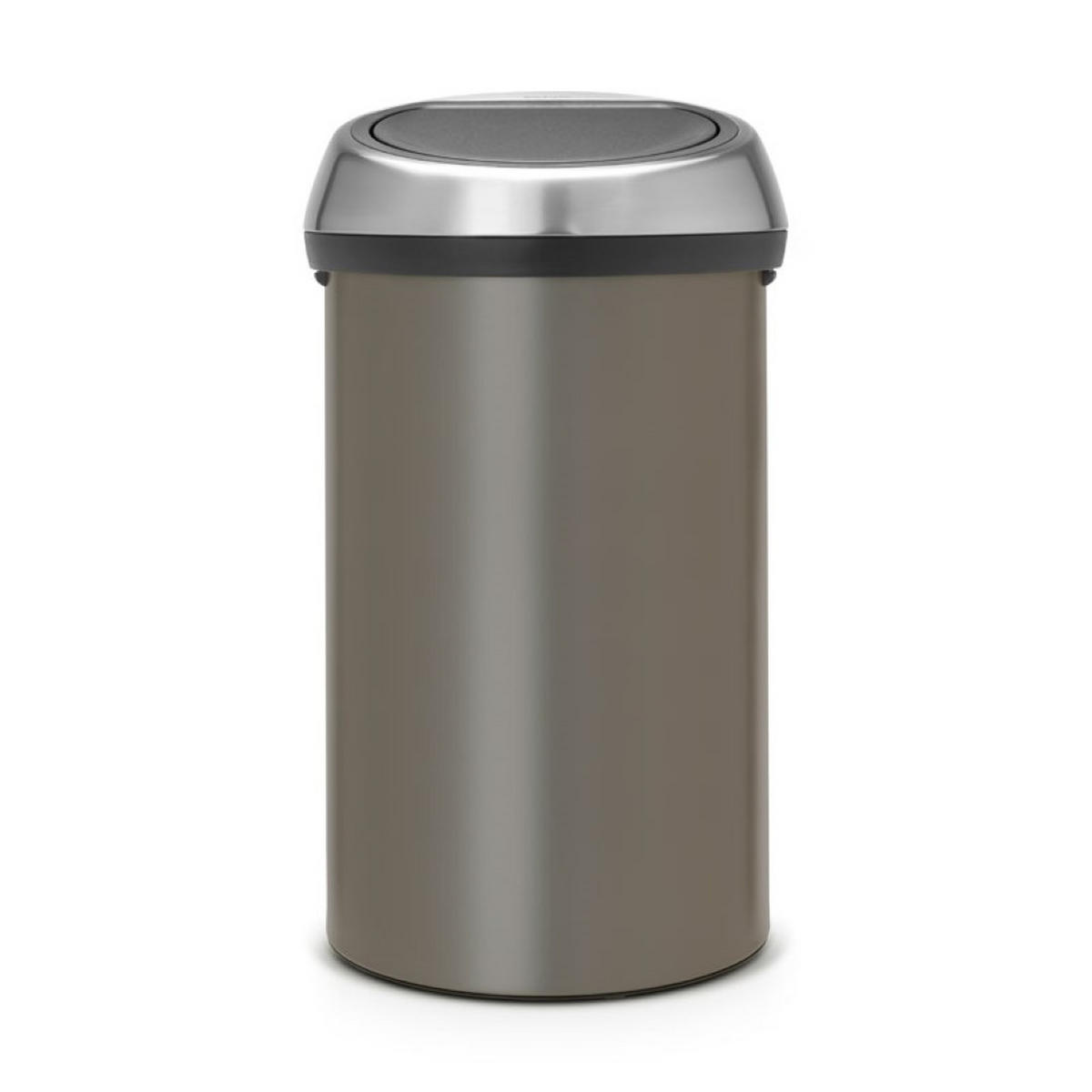 MÜLLEIMER Mit Soft Touch Öffnung 60 Liter 71 x 40 x 40 cm Metall Platin - Grau, Metall (40/71/40cm) - PROREGAL
