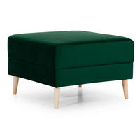 POLSTERHOCKER Asgard grün 77 / 75 / 45cm - Braun/Grün, Holz/Holzwerkstoff (77/45/75cm) - Feldmann-Wohnen