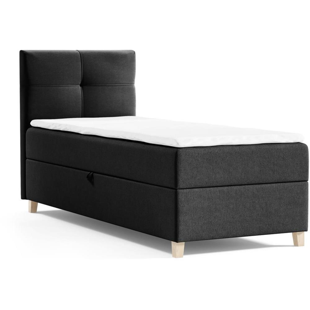 POLSTERBETT Helen Mini 103/206/106 schwarz - Schwarz, Holzwerkstoff/Textil (100/200cm) - Beautysofa