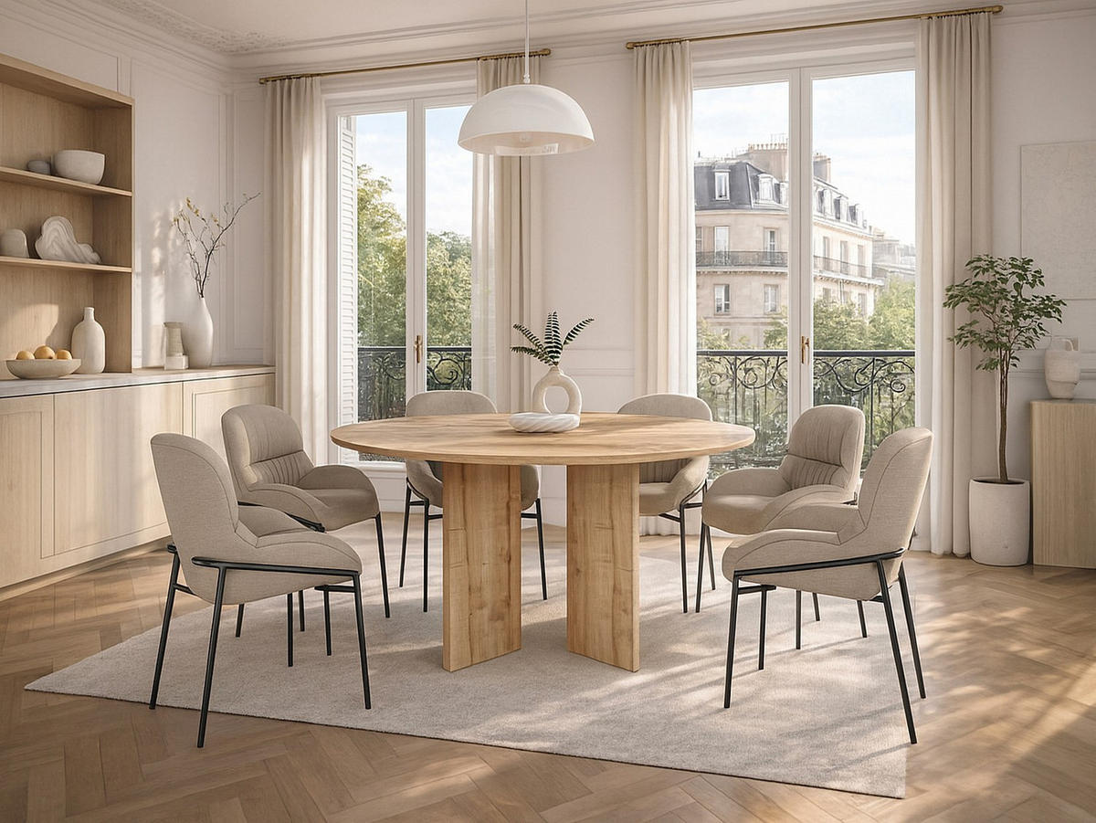 ESSTISCH - 6 Personen - holz - naturfarben hell Topania - Naturfarben, Holz (138/138/75cm) - Vente-Unique