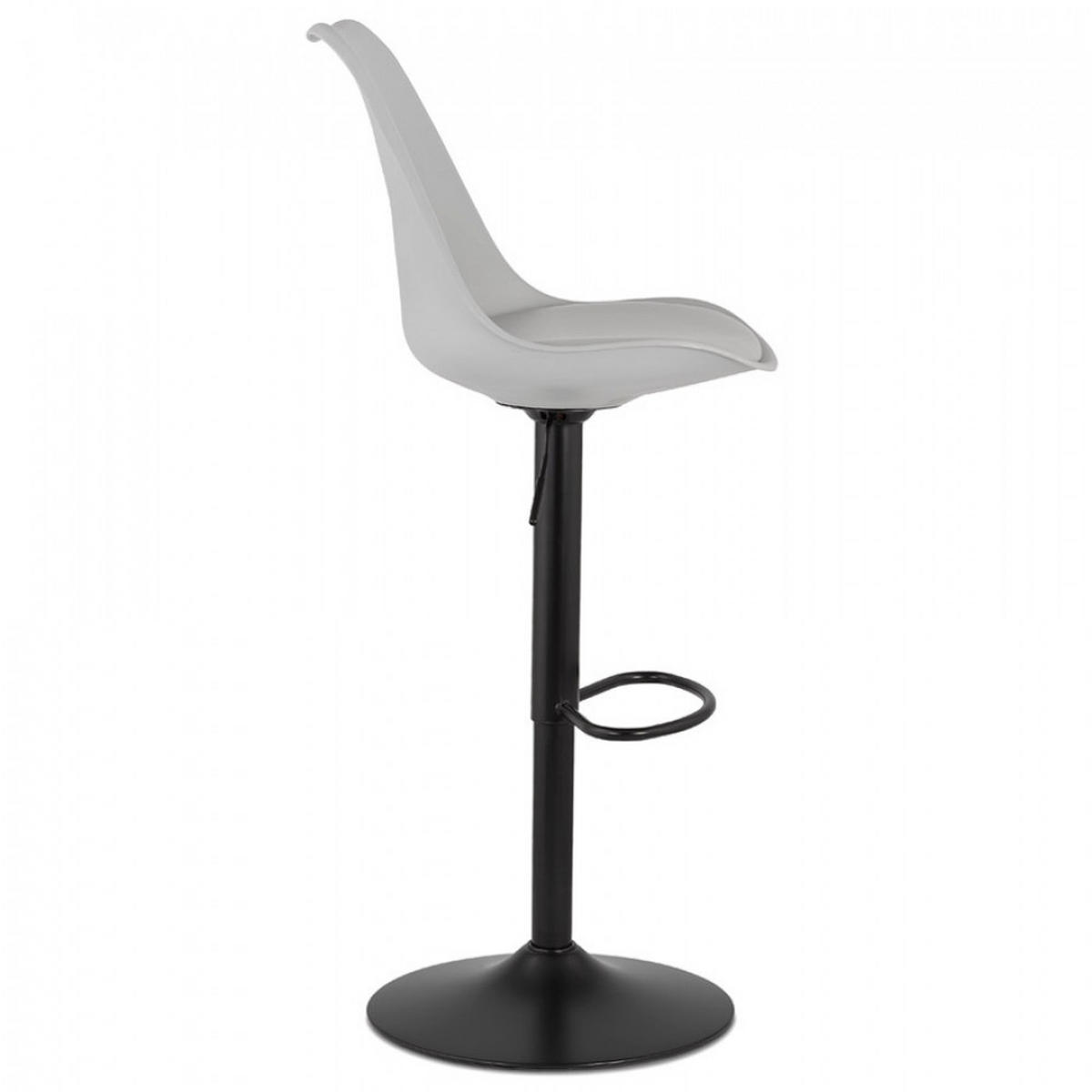 BARHOCKER grau 55x123x48cm - Schwarz/Grau, Kunststoff/Metall (55/123/48cm) - AlterEgo