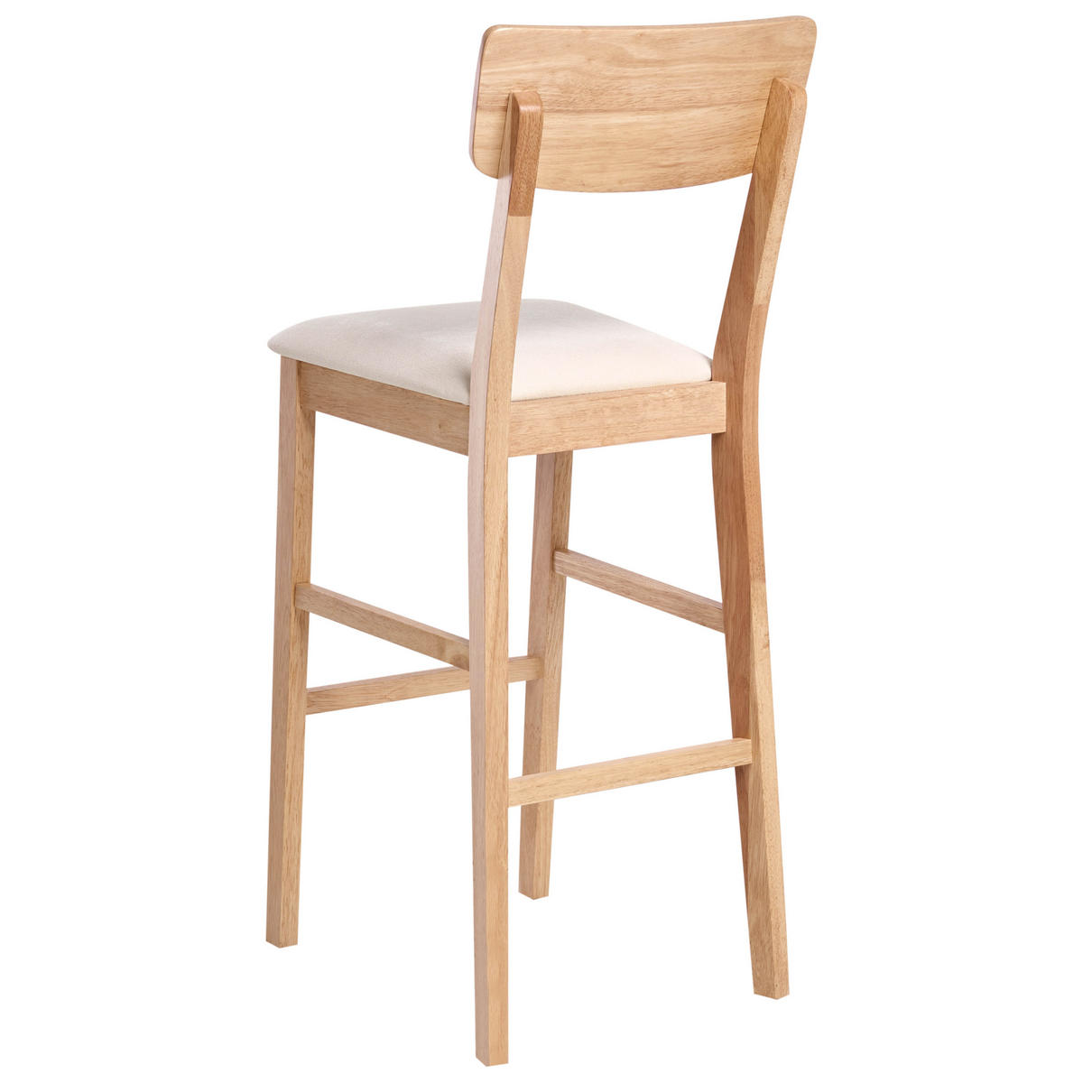 BARSTUHL 2er-Set Holz Hellbraun/BeigeAmbler - Beige, Holz (44/113/53cm) - Beliani