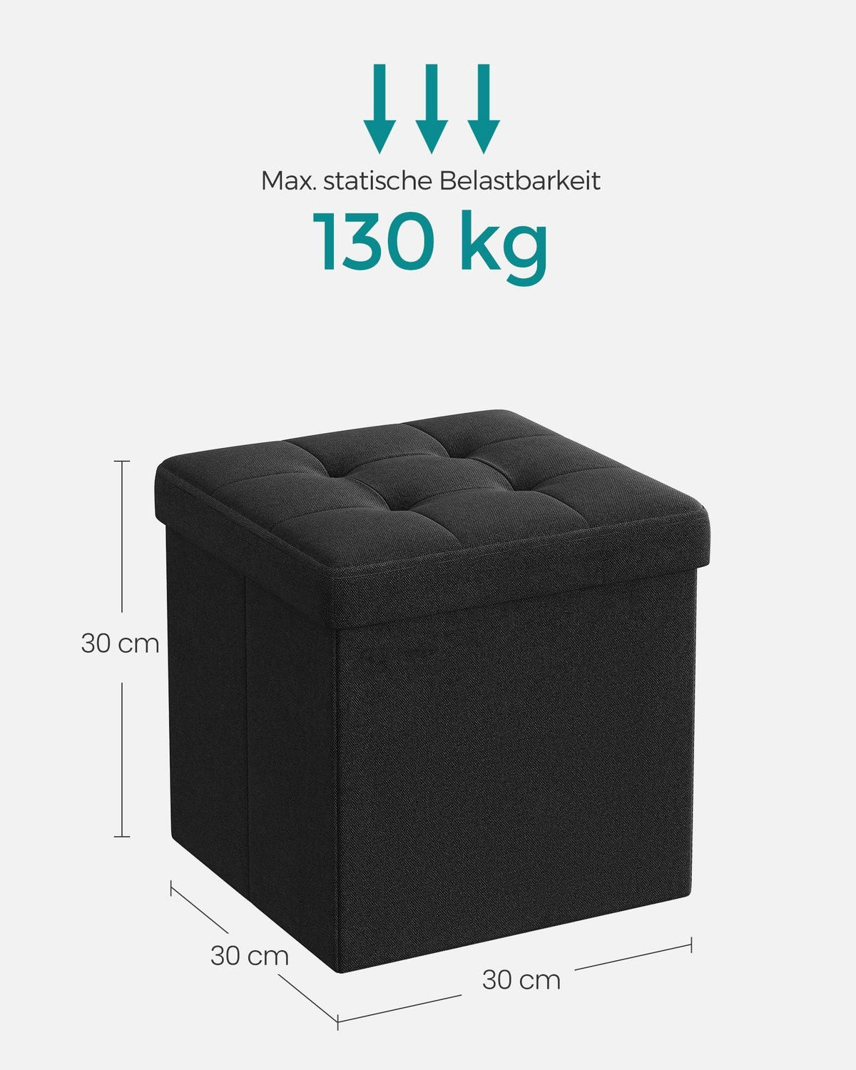SITZBANK LISBON - Schwarz, Holzwerkstoff (30/30/30cm) - Hansiro