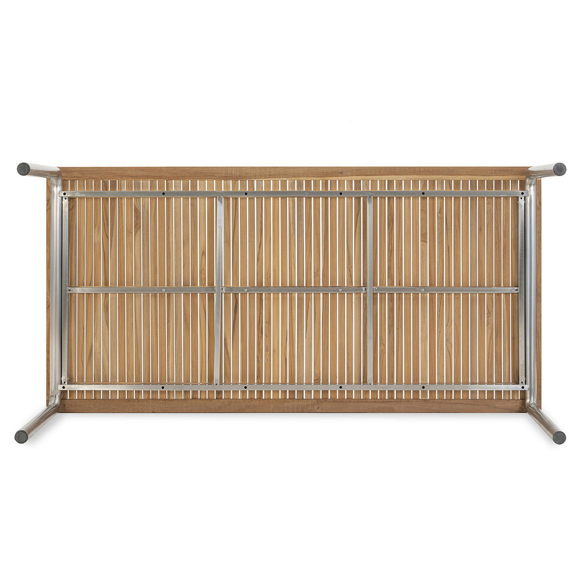 GARTENTISCH - Teak massiv / Edelstahl - Braun - Teakfarben, Holz/Metall (90/180/73cm) - home24