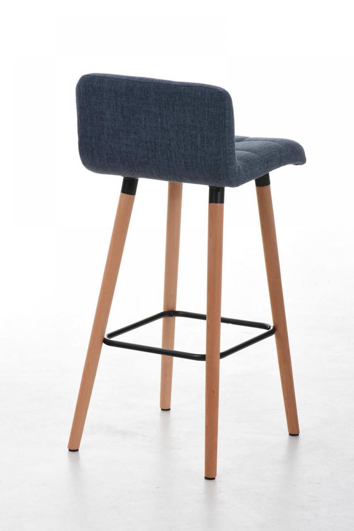 BARHOCKER Stoff Blau - Blau/Eukalyptusholzfarben, Holz/Textil (42/94/49cm) - CLP