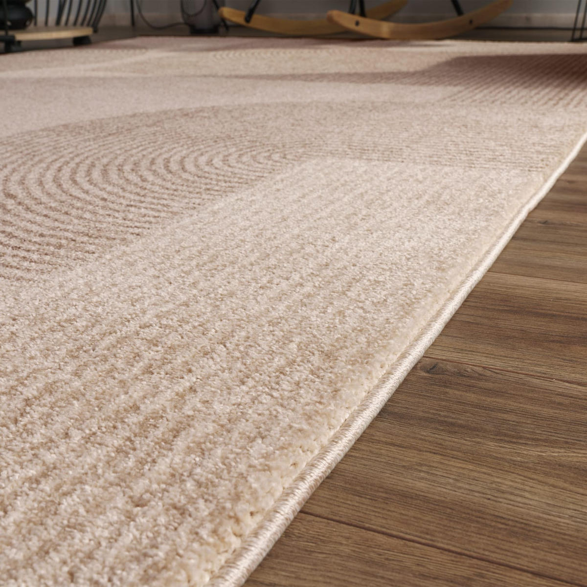 KURZFLORTEPPICH, geometrisch, Creme, 160 x 230 cm - Beige, Textil (230/160cm) - KADIMA DESIGN