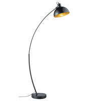 LED STEHLEUCHTE Bogenlampe Schwarz Gold - Schwarz, Metall (25/25/155cm)