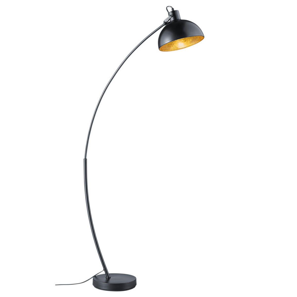 LED STEHLEUCHTE Bogenlampe Schwarz Gold - Schwarz, Metall (25/25/155cm)