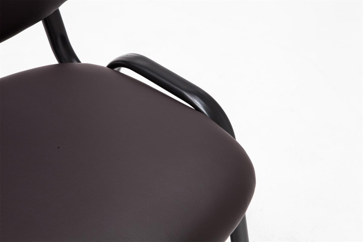 BESUCHERSTUHL Keen, Kunstleder mit Gestell Schwarz / Bezug Braun - Schwarz/Braun, Textil/Metall (54/79/48cm) - TPFLiving