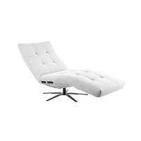 RELAXLIEGE LETICIA Weiß Cord - Schwarz/Weiß, Textil/Metall (82/115/156cm) - KAWOLA