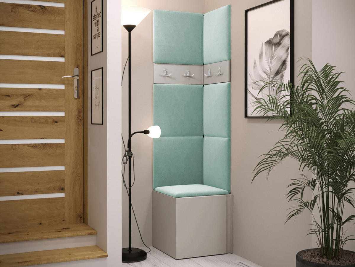 GARDEROBEN-SET Orion XXI - Kaschmir/Mintgrün, Holzwerkstoff/Kunststoff (42/186/46cm) - MIRJAN24