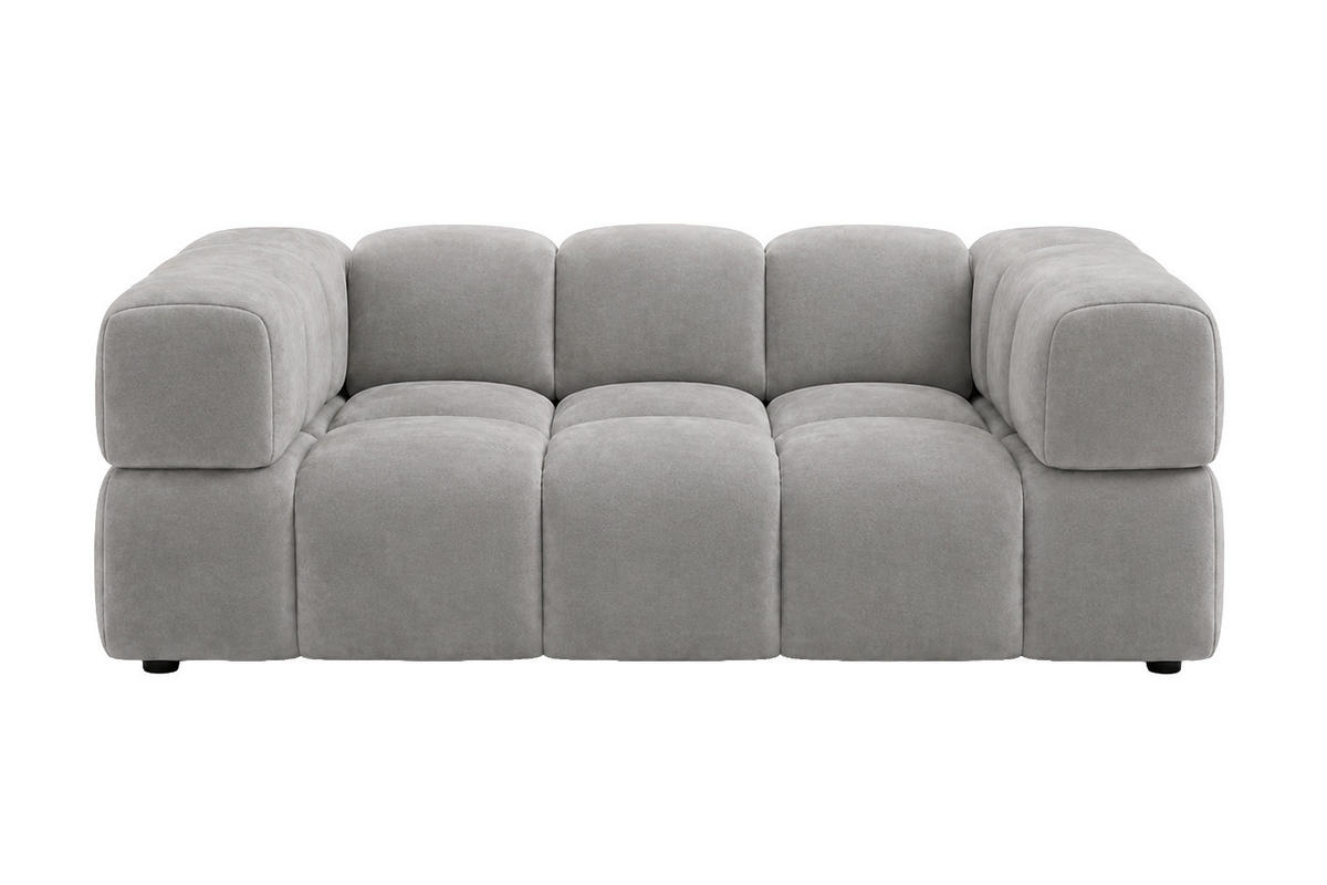 POHOVKA 2místná, velurová tkanina Bluvel, Popelavě šedá, Averro - šedá, dřevo (200/70/96cm) - Kaiser Möbel