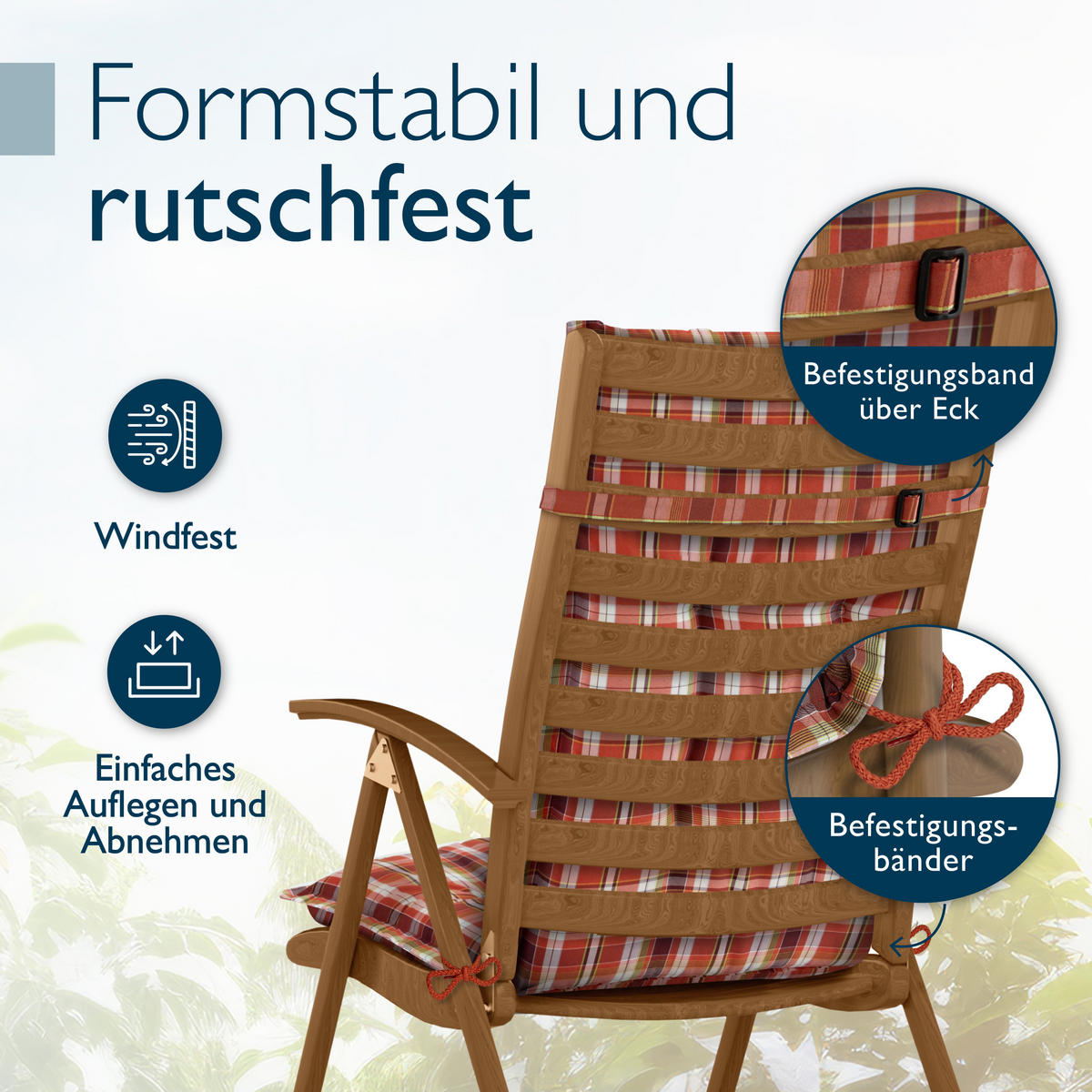 HOCHLEHNER Highlux HL 120x52x7cm Orange-Rot-Grün-Kariert (7tlg) - Grün, Textil (52/120cm) - Beautissu 