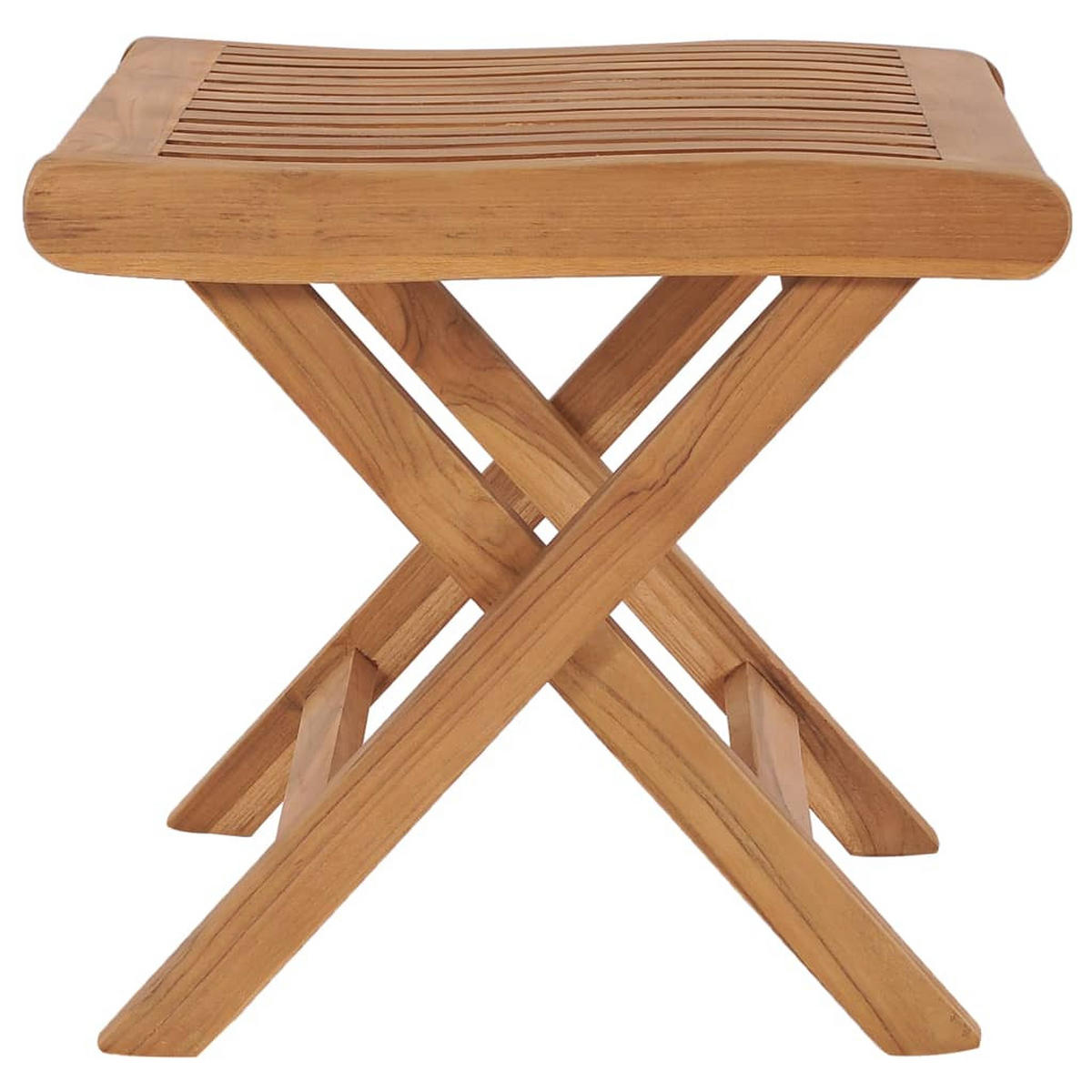 FUSSHOCKER mit Klappfunktion, 46,5/49/41,5 cm, aus Massivholz Teak - Braun, Holz (46.5/41.5/49cm) - vidaXL